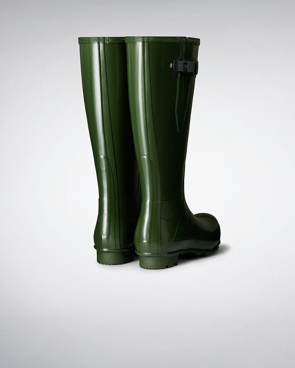 Botas de Lluvia Altas Hunter Hombre - Norris Field Side Adjustable - Verdes - ZLWXRON-05